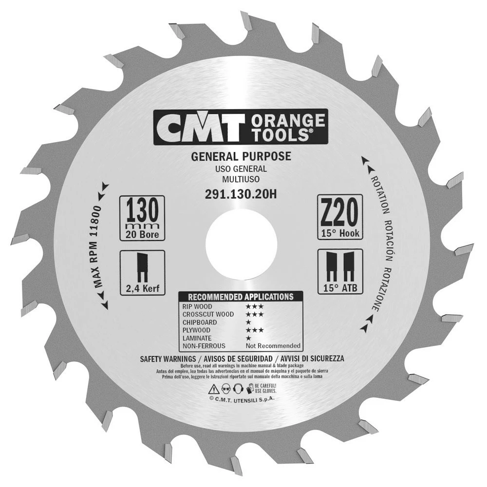 CMT Klinge 130x2,4x20 Z20 W - 291.130.20H 3 CMT Klinge 130x2,4x20 Z20 W - 291.130.20H