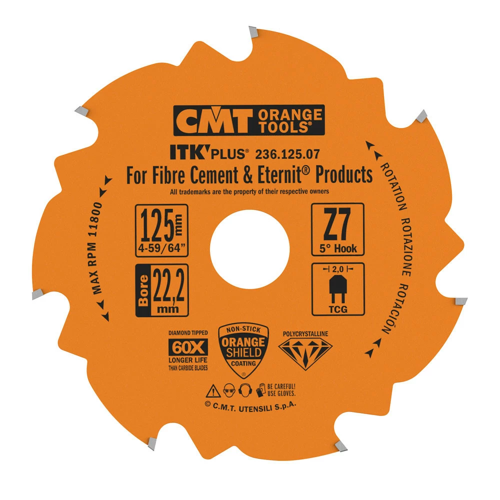 CMT PCD Klinge 125x2,0x22,2 Z7 F - 236.125.07 3 CMT PCD Klinge 125x2,0x22,2 Z7 F - 236.125.07