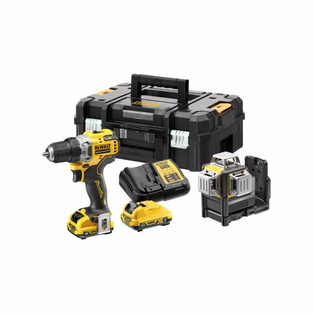 DeWALT 12v Sæt Skruemaskine+360gr Laser 2x2.0ah - DCK212D2T-QW 3 DeWALT 12v Sæt Skruemaskine+360gr Laser 2x2.0ah - DCK212D2T-QW