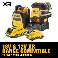 DeWALT Dw 18/12V 3 X 360⁰ Linje Laser Grøn - DCE089D1G18-QW -Ryobi Butik dewalt dw 1812v 3 x 360 line laser grn dce089d1g18 qw 1
