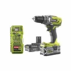 Ryobi Bore/skruemaskine R18DD3-252T Inkl. Ekstra Batteri 5,0 - Værtøjskasse - Bitssæt 9 Ryobi Bore/skruemaskine R18DD3-252T Inkl. Ekstra Batteri 5,0 - Værtøjskasse - Bitssæt -Ryobi Butik ryobi boreskruemaskine r18dd3 120s inkl ekstra batteri 50 vaertojskasse bitssaet 2