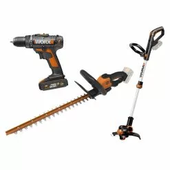 Worx Græstrimmer+hækklipper+boremaskine