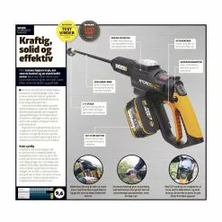 Worx Hydroshot 20v 120l - Solo -Ryobi Butik worx hydroshot 20v 120l solo 7